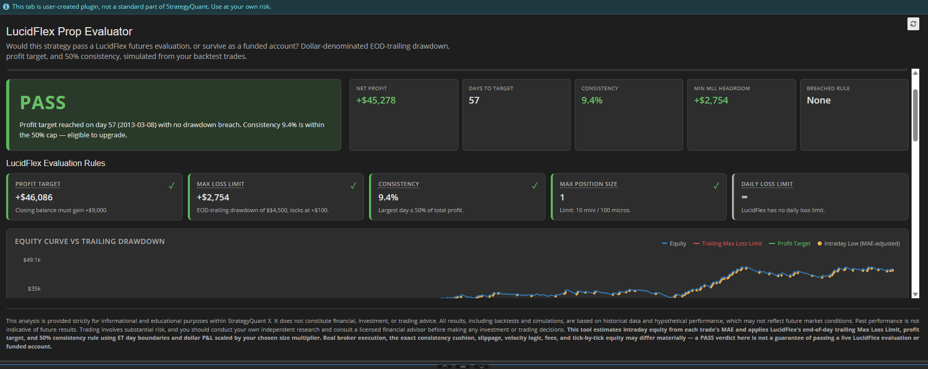 LucidFlex Futures Evaluator